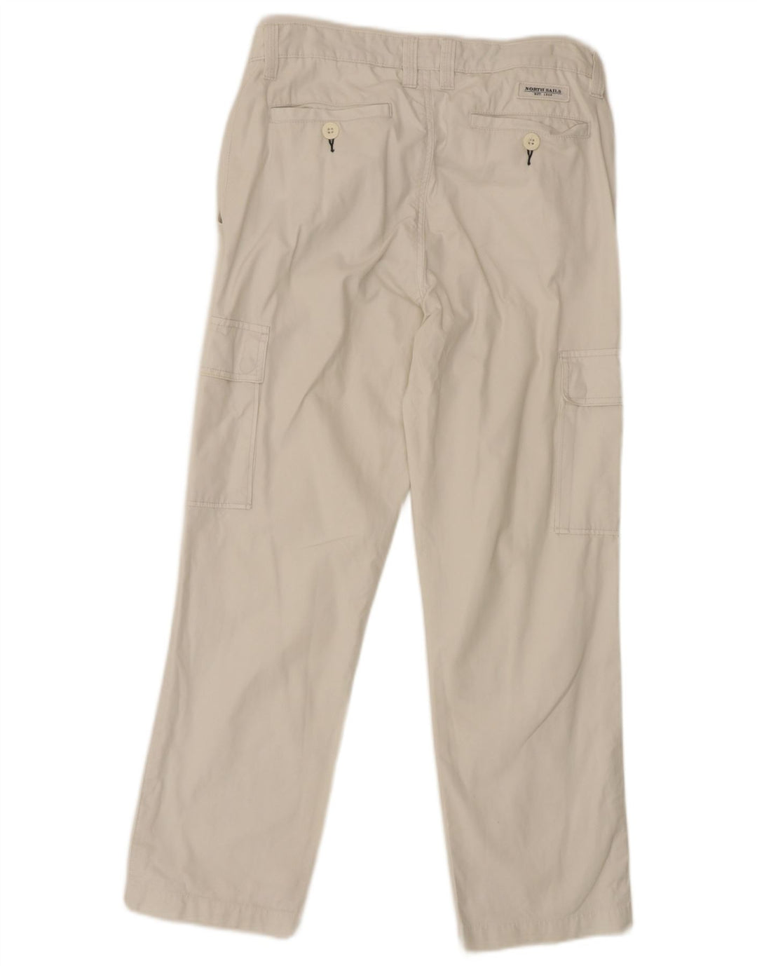 NORTH SAILS Mens Straight Cargo Trousers IT 48 Medium W30 L28 White Cotton