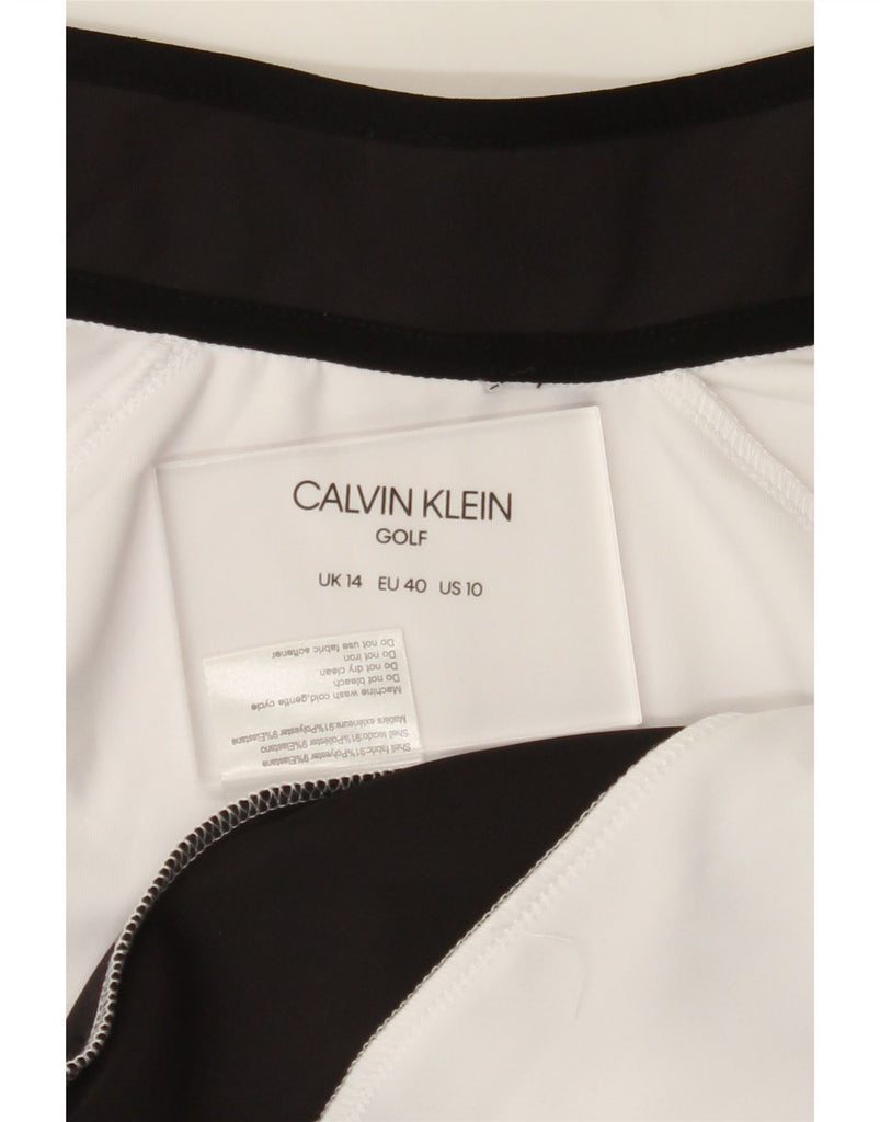 CALVIN KLEIN Womens Golf Tracksuit Top Jacket UK 14 Large  White Vintage Calvin Klein and Second-Hand Calvin Klein from Messina Hembry 