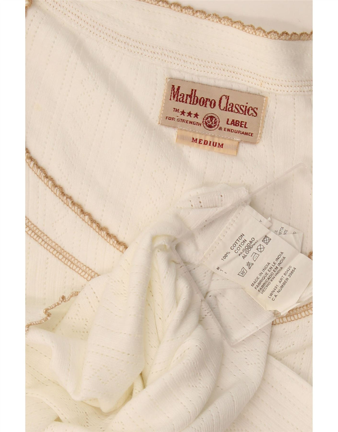 Marlboro Classics Ženska majica kratkih rukava UK 12 Srednje sivobijeli pamuk