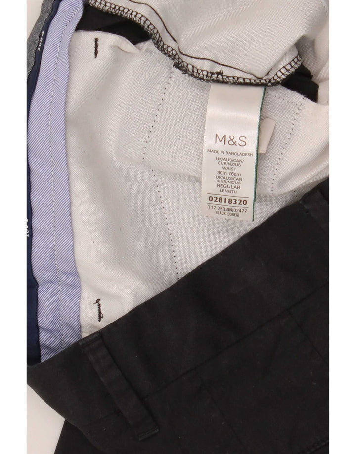 Marks & Spencer muške chino kratke hlače W30 Srednje crni pamuk