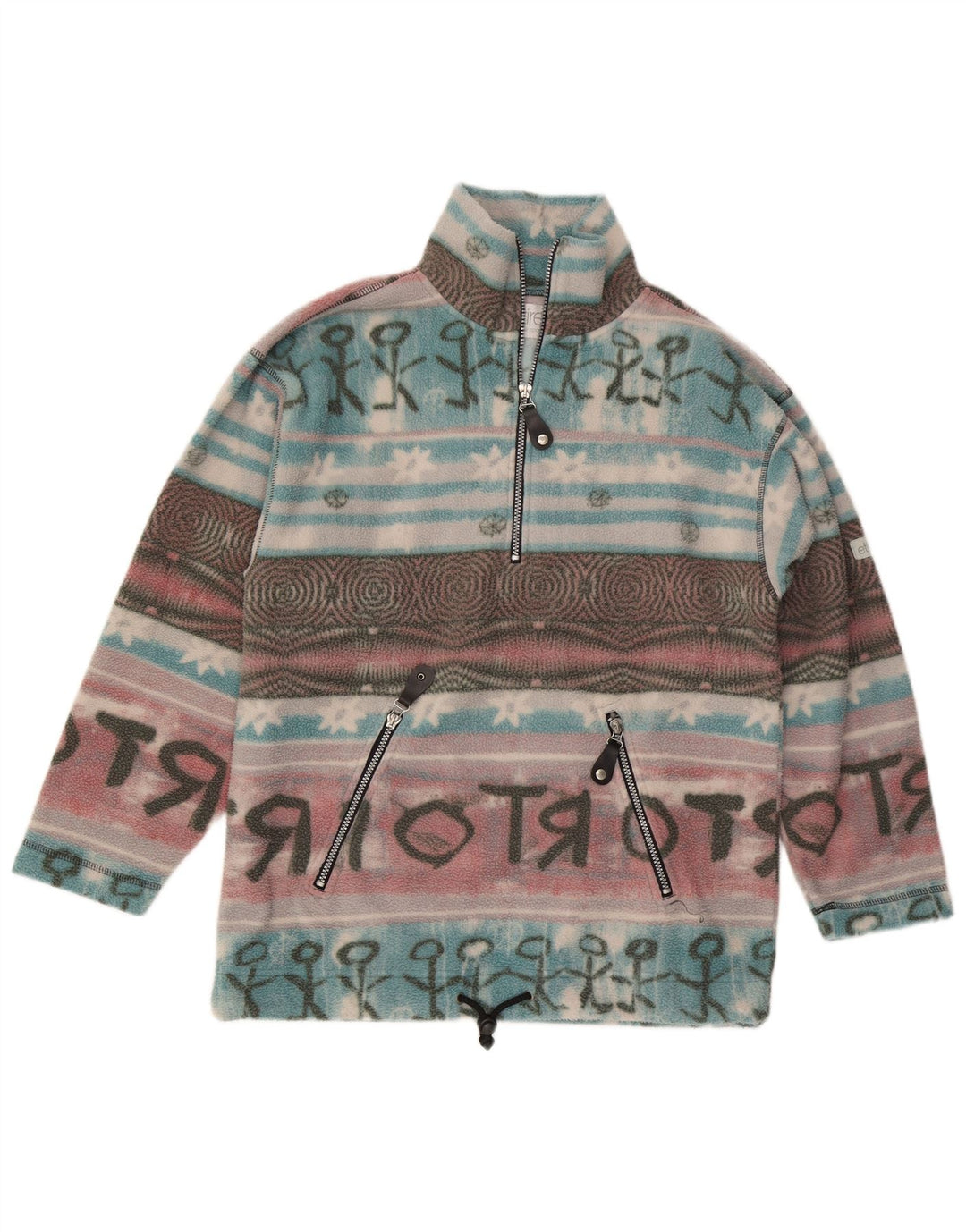 Etirel muška džemperica od flisa s grafičkim zatvaračem i izrezom, mala raznobojna jasna majica