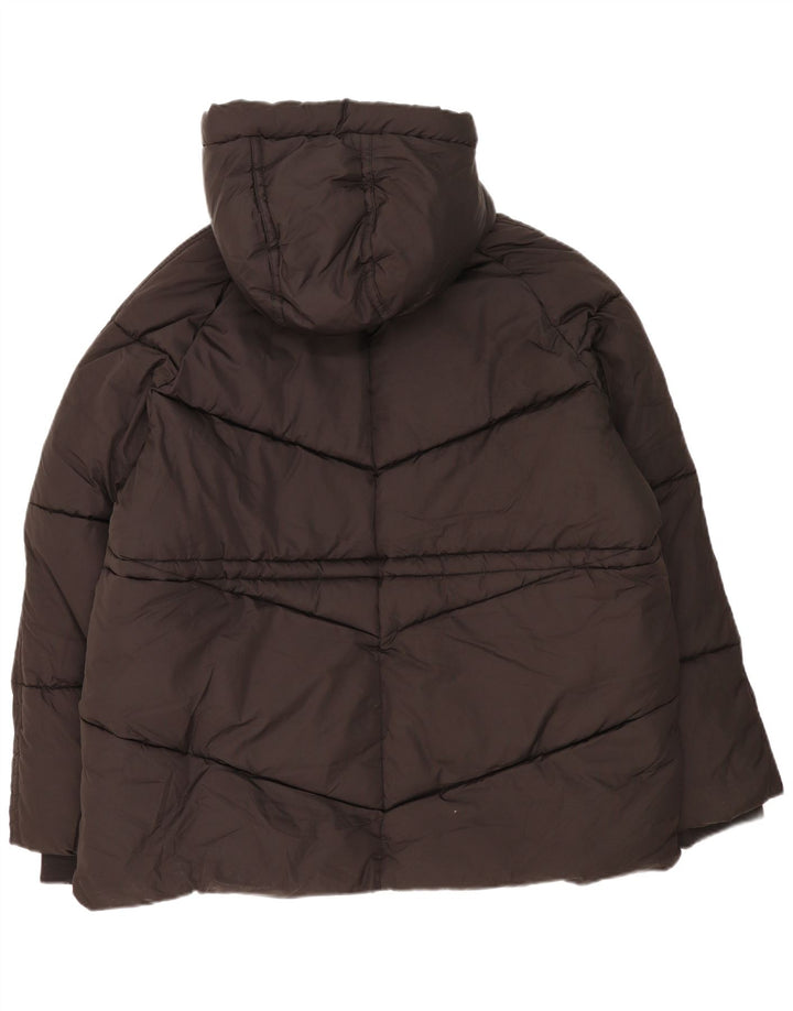 John Lewis ženska prevelika podstavljena jakna s kapuljačom UK 18 XL crni poliester