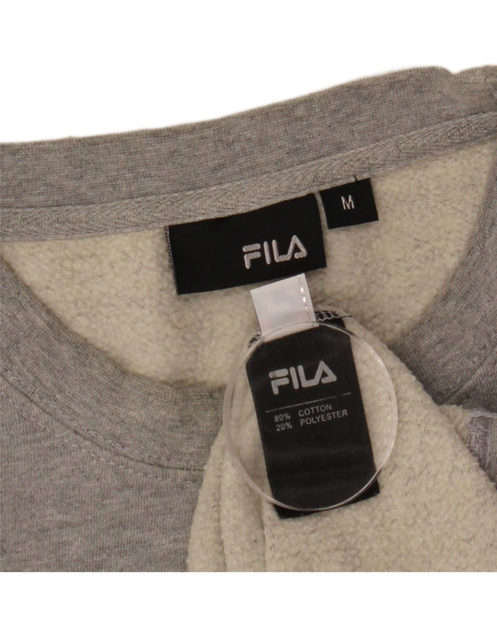 FILA Ženska prekomjerna trenirka s grafičkim motivima UK 14 srednje siva s pjegama