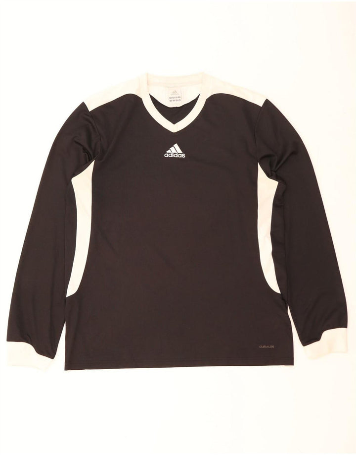 Adidas muška majica Climalite s dugim rukavima, veliki crni poliester u boji