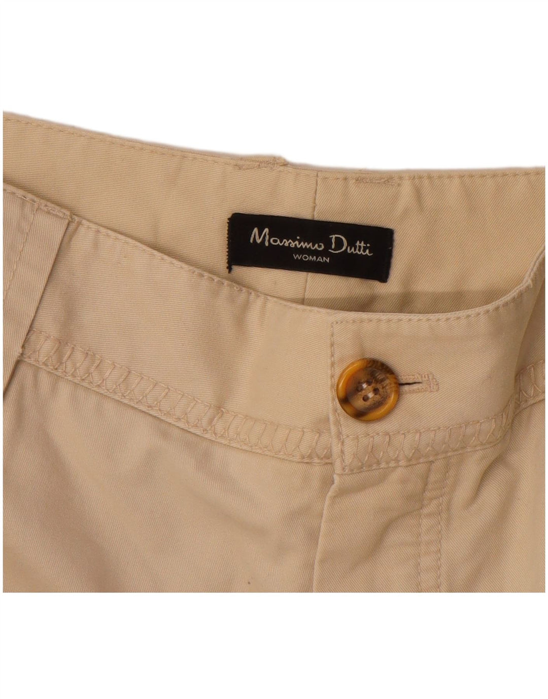 MASSIMO DUTTI Ženske ravne chino hlače EU 42 Large W32 L33 Bež