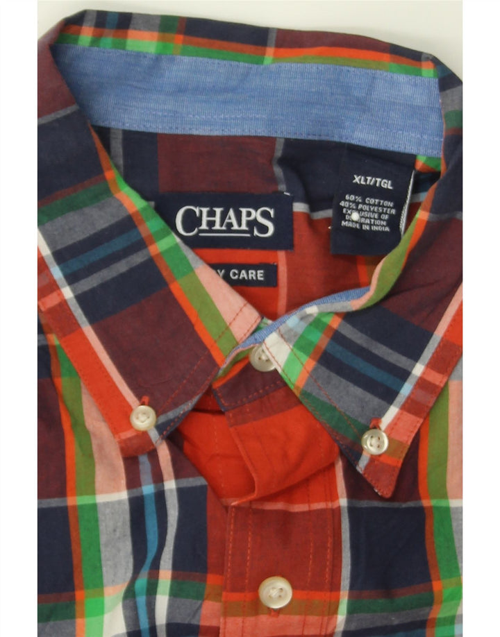 CHAPS Mens Shirt XL Red Check Cotton Vintage Chaps and Second-Hand Chaps from Messina Hembry 