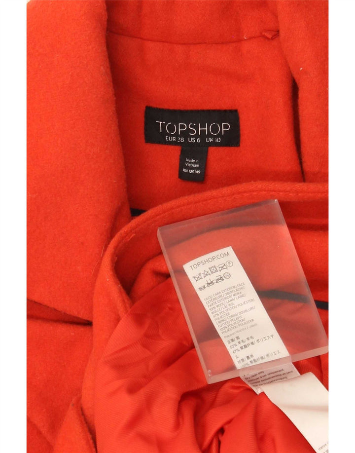 Topshop ženski kaput s dvorednim kopčanjem UK 10 Small Narančasta vuna