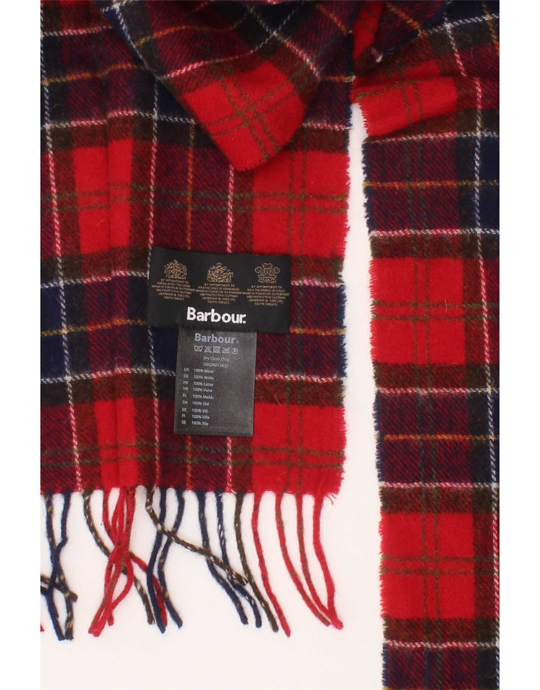 Barbour muški pravokutni šal jedne veličine Crveni karirani vuneni klasik