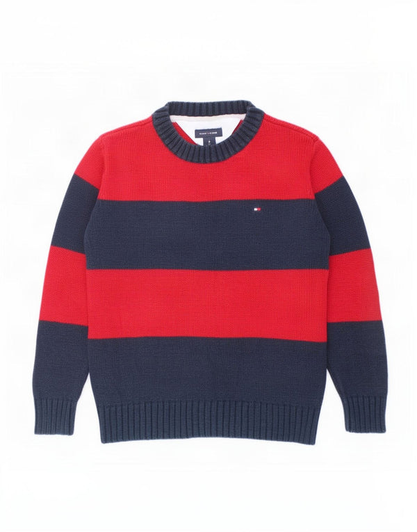 Tommy Hilfiger Džemper s okruglim izrezom za dječake 3-4 godine, pamuk na crvene pruge