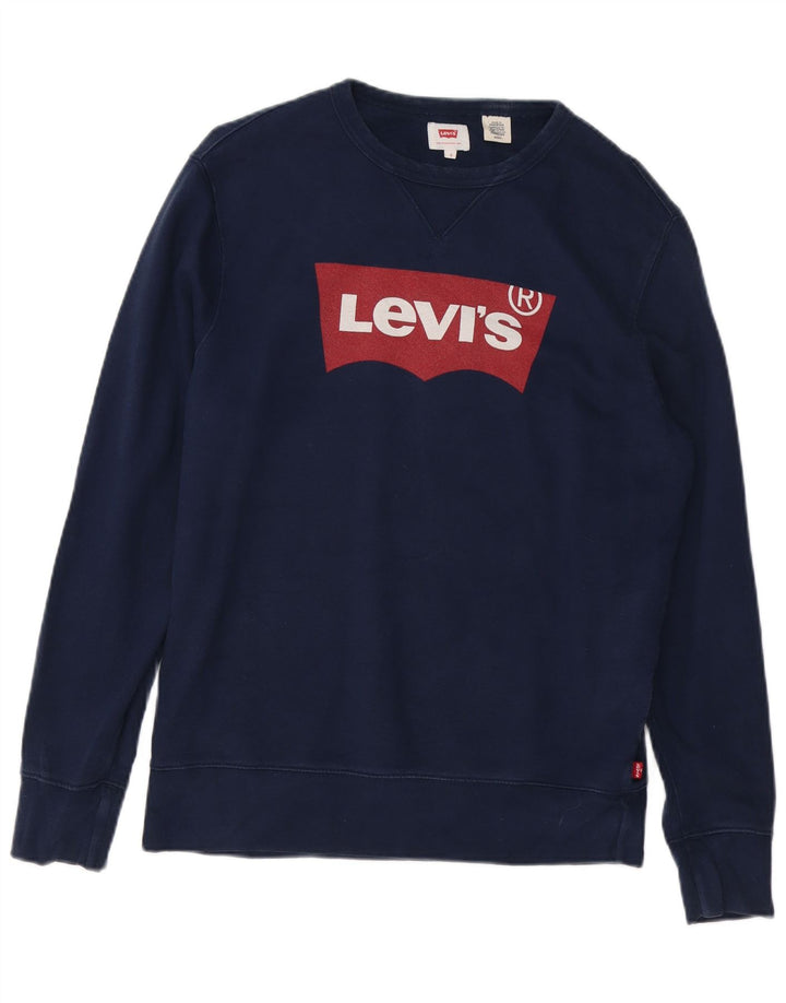 LEVI'S muški džemper s grafičkim motivima, mali tamnoplavi pamuk