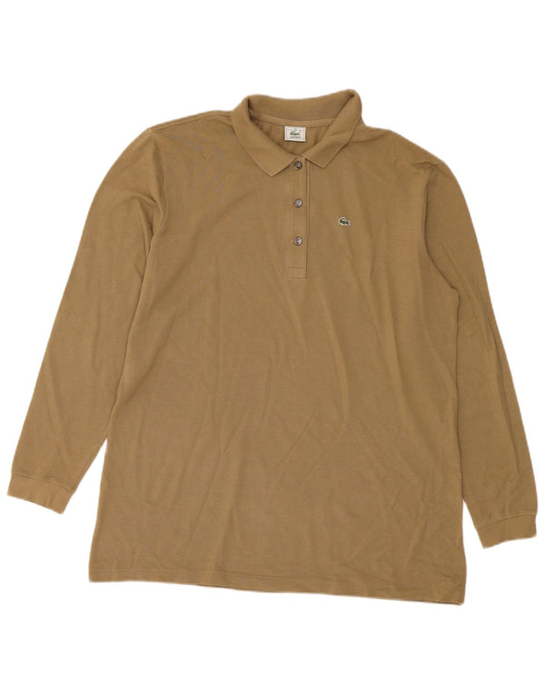 Lacoste ženska polo majica dugih rukava, veličina 46 XL, kaki pamuk