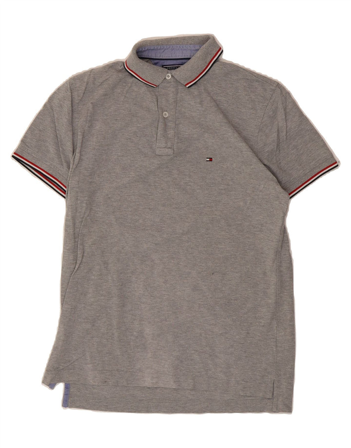 TOMMY HILFIGER Mens Polo Shirt Small Grey Cotton Vintage Tommy Hilfiger and Second-Hand Tommy Hilfiger from Messina Hembry 