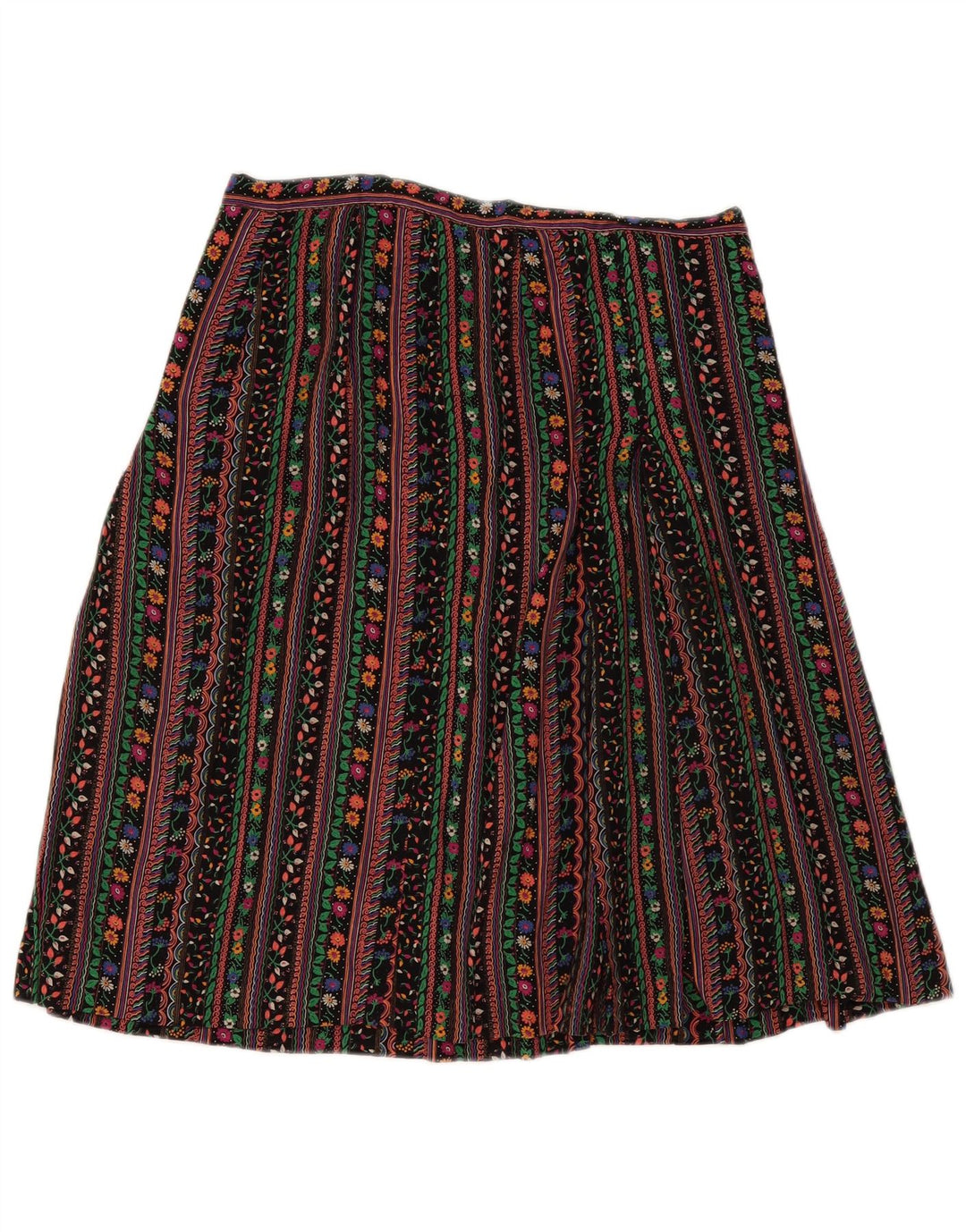 Vintage ženska suknja A-kroja W32 velike raznobojne pruge