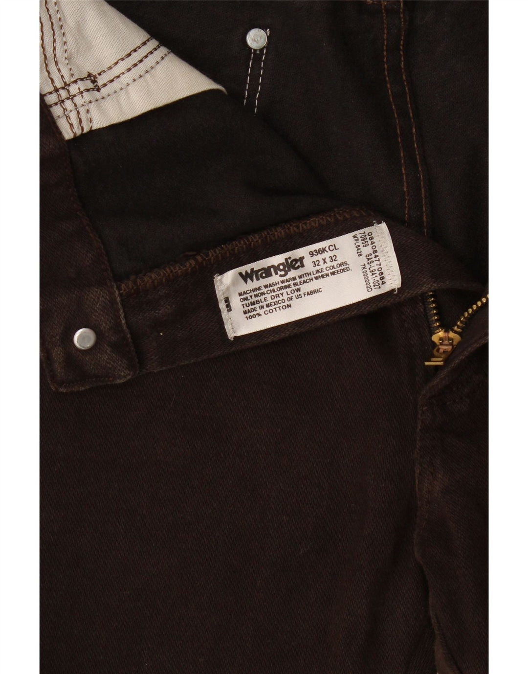 Wrangler muške ravne traperice W32 L28 smeđi pamuk