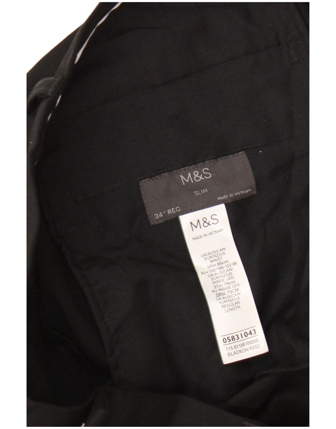 Marks & Spencer muške uske hlače W34 L31 crni poliester