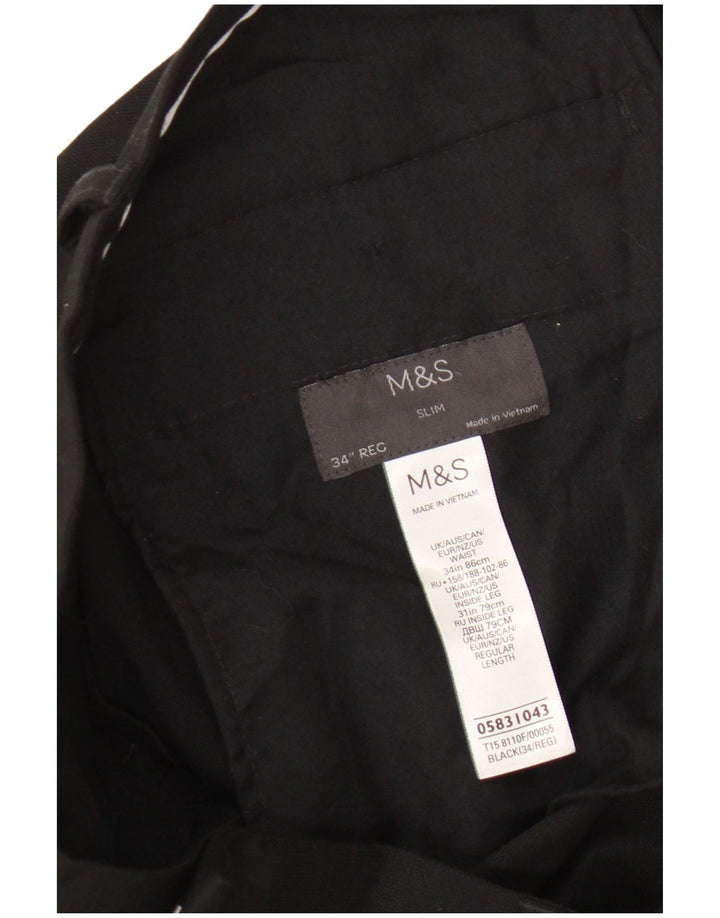 Marks & Spencer muške uske hlače W34 L31 crni poliester