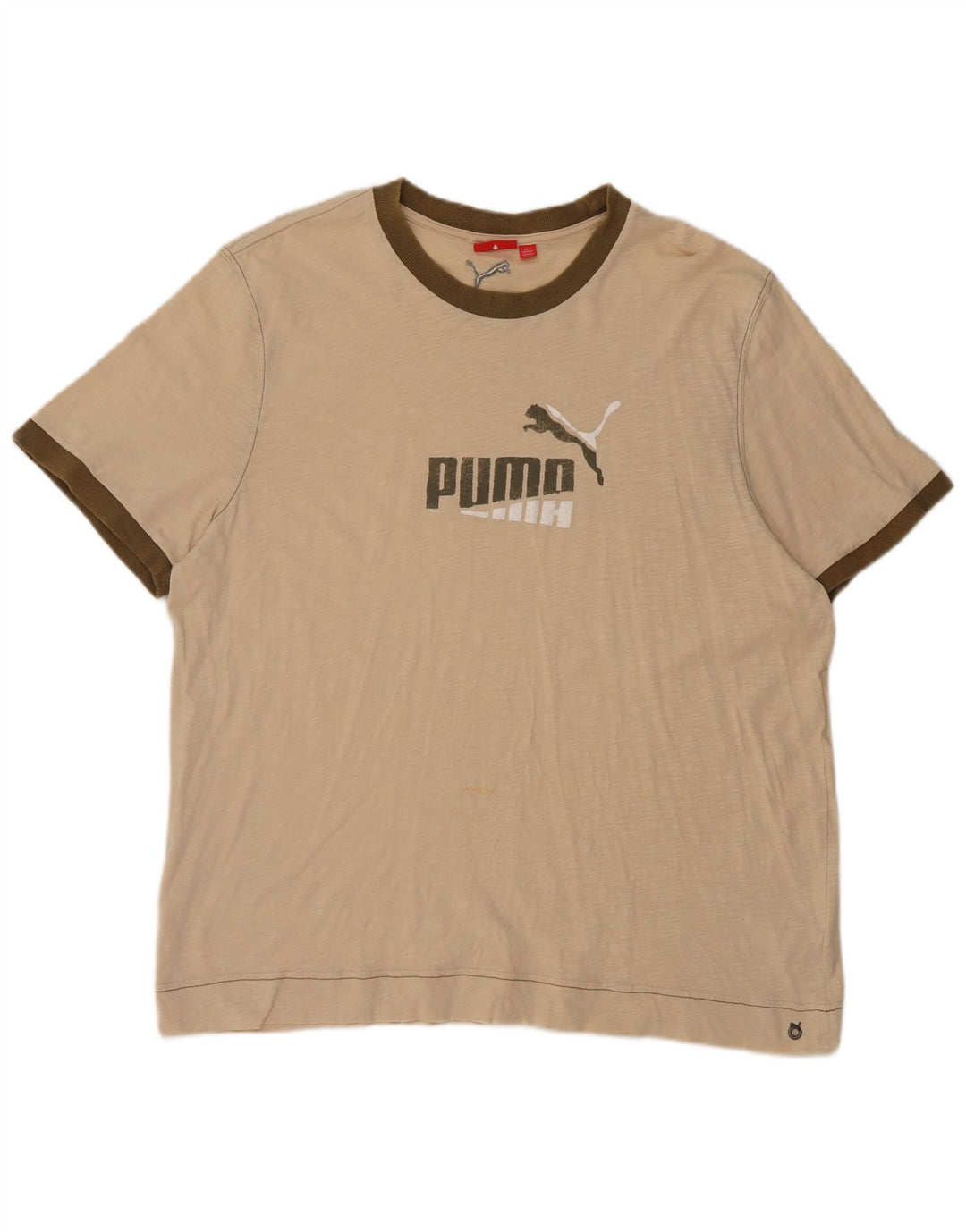 Puma muška majica kratkih rukava s grafičkim motivima 2XL, bež pamuk