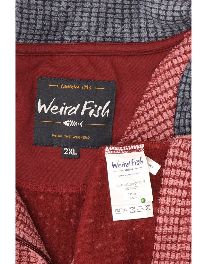Muški džemper od flisa s patentnim izrezom Weird Fish 2XL od ružičastog poliestera