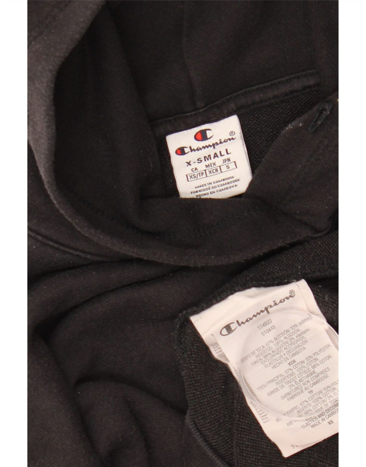 CHAMPION Ženska kratka velika majica s kapuljačom UK 6 XS crni pamuk