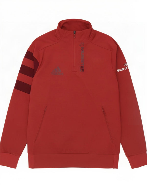 Adidas muška majica s izrezom s patentnim zatvaračem, veliki crveni poliester