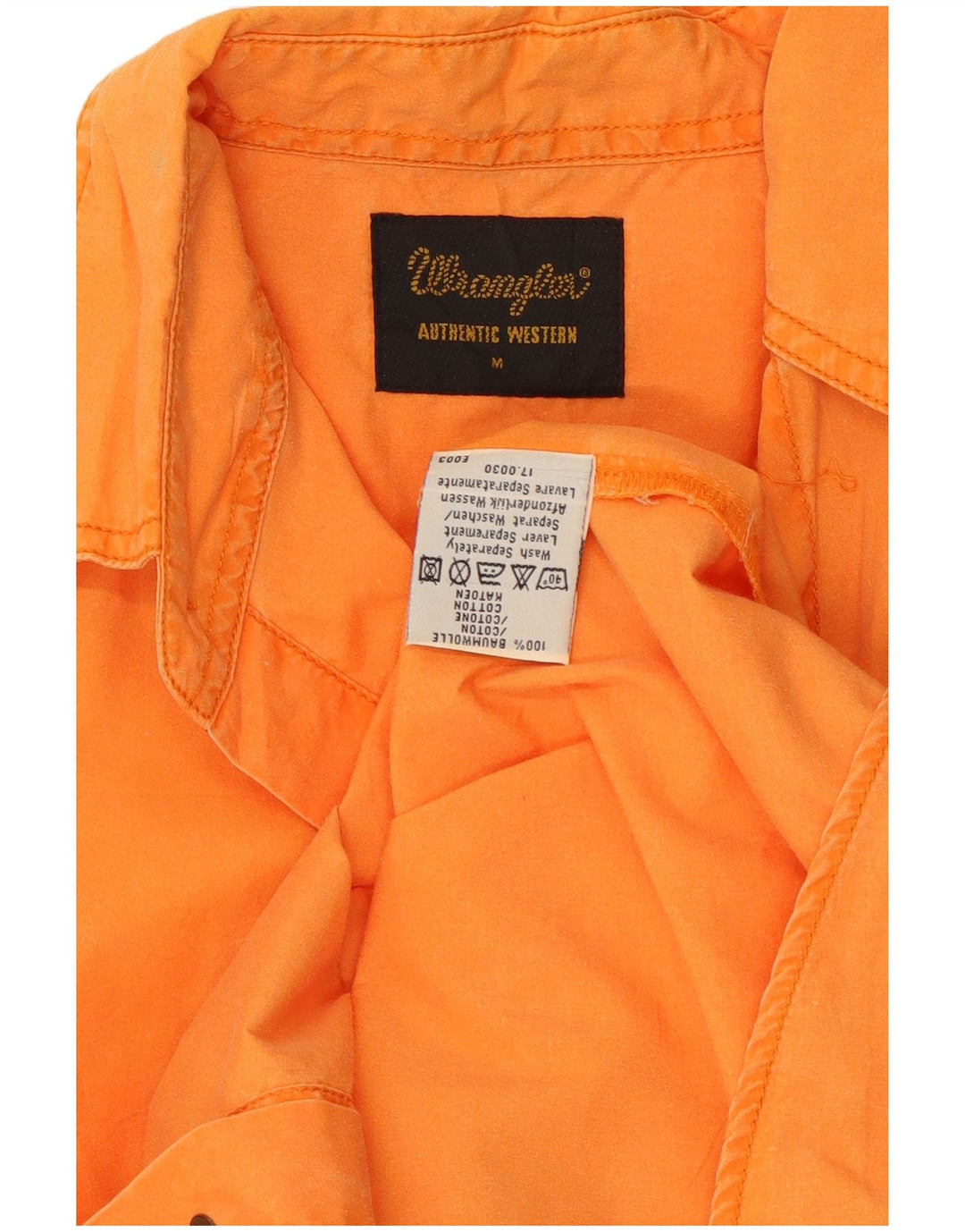 Wrangler muška košulja kratkih rukava srednje narančasta pamuk
