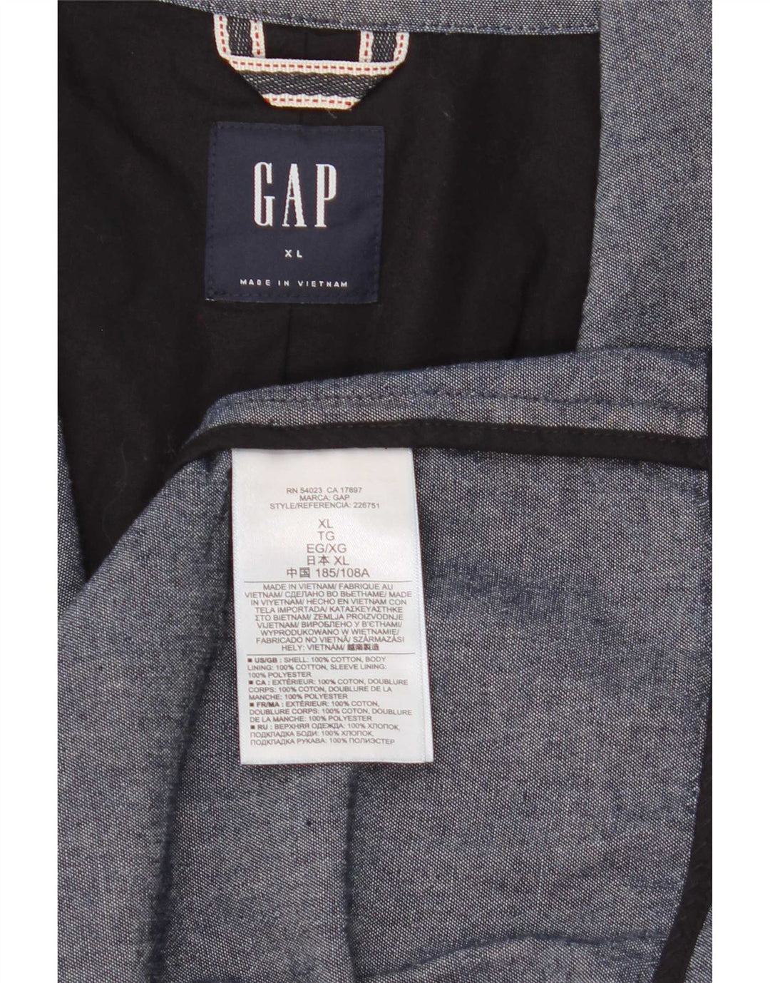 Gap muška jakna sa 2 gumba UK 42 XL tamnoplavi pamuk