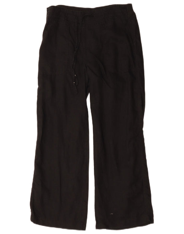 Marks & Spencer Womens Wide Leg Casual Trousers UK 10 Small W32 L28 Black