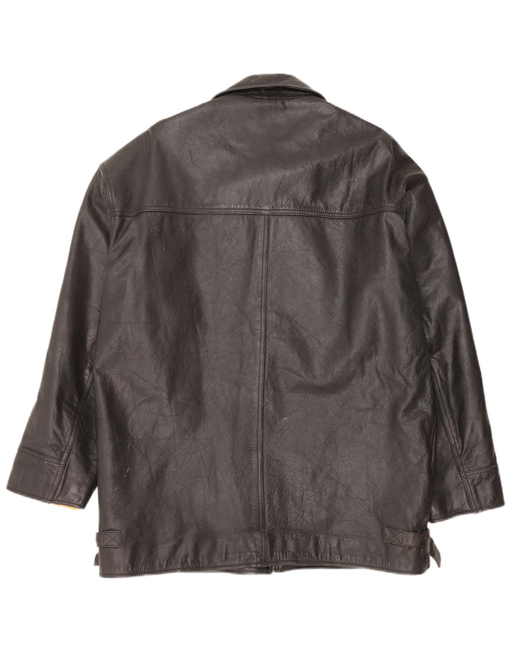 Vintage muška kožna jakna UK 42 XL crna koža