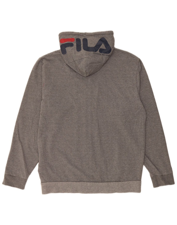 Fila muški pulover s kapuljačom s patentnim zatvaračem 2XL sivi pamuk