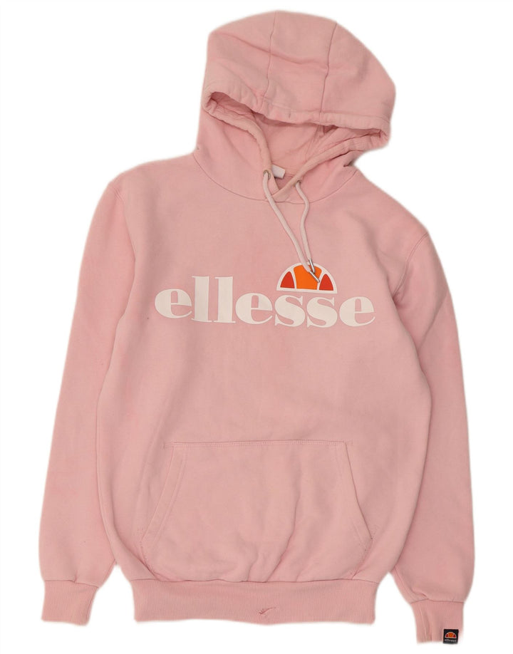 ELLESSE Ženska prevelika majica s kapuljačom s kapuljačom UK 8, mali ružičasti pamuk