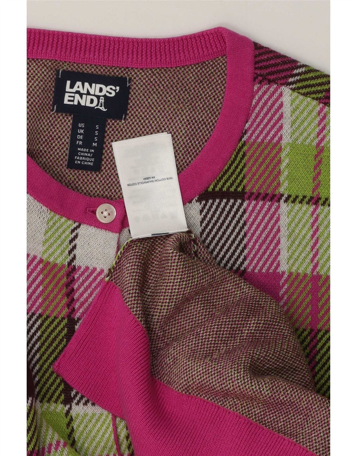 Lands End ženski preveliki džemper UK 10 mali raznobojni karirani