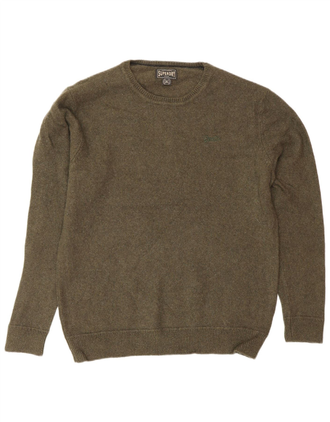 SUPERDRY ženski džemper s okruglim izrezom UK 20 2XL Zelena vunena