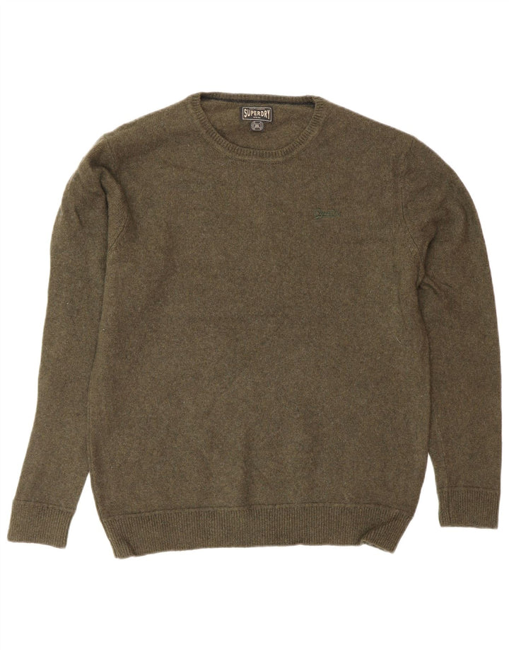 SUPERDRY ženski džemper s okruglim izrezom UK 20 2XL Zelena vunena