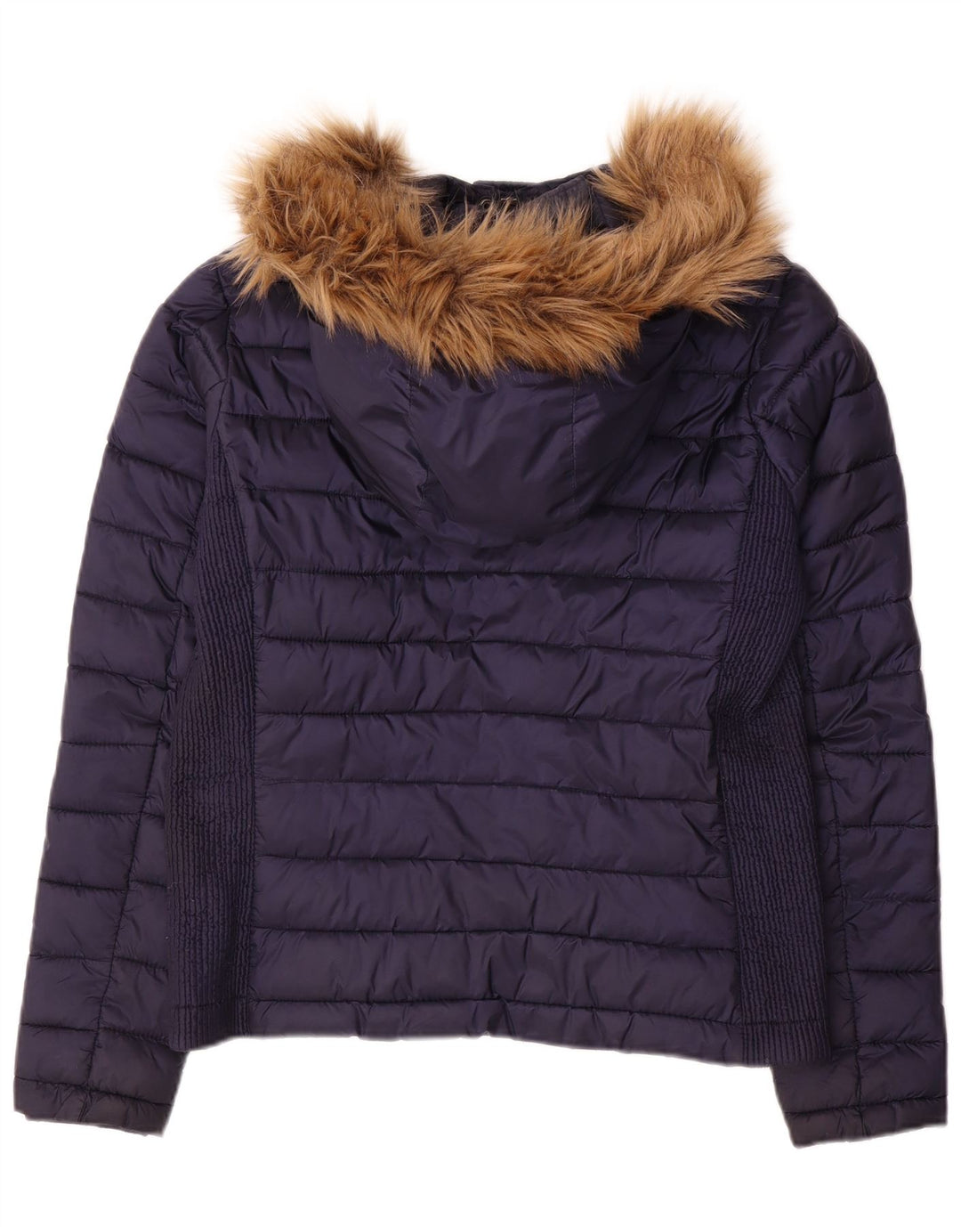 SUPERDRY ženska podstavljena jakna s kapuljačom UK 14 srednje tamnoplavi poliester