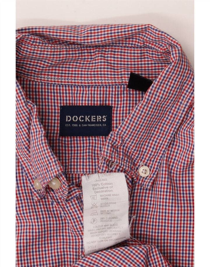 Dockers muška košulja kratkih rukava srednje crvene boje od gingham pamuka