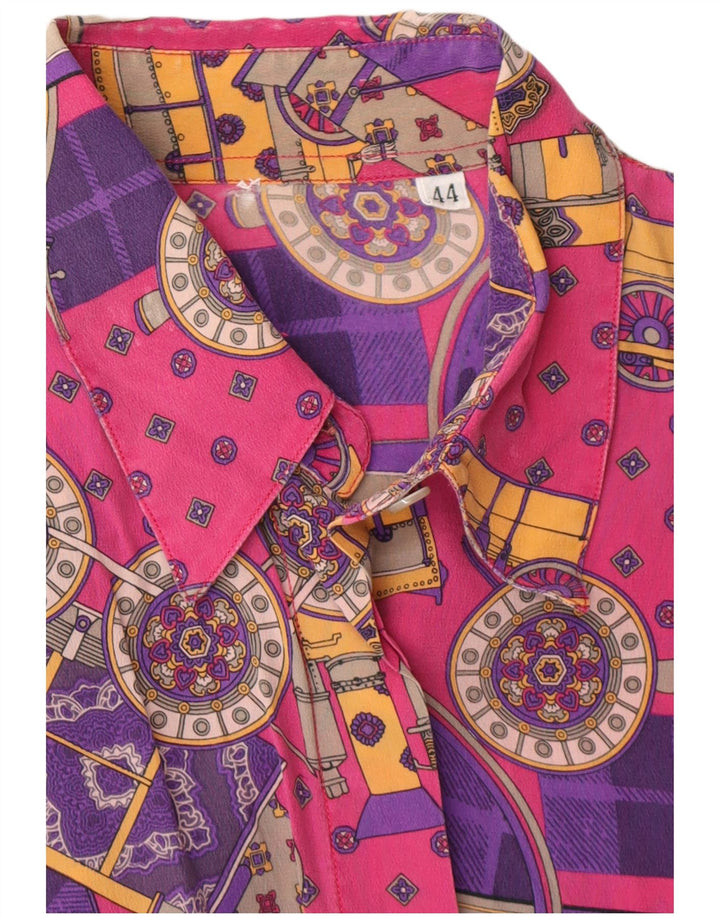 VINTAGE Ženska košulja s apstraktnim uzorkom IT 44 srednje ružičasta