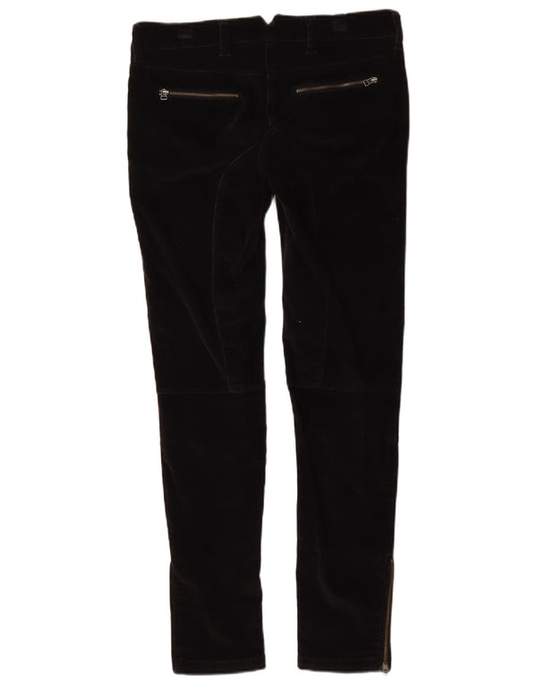 Massimo Dutti ženske uske hlače od samta W36 L29 crni pamuk