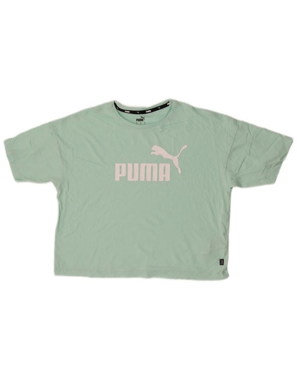 Puma ženska majica kratkih rukava s velikim grafičkim kratkim rukavima UK 10 Small Tirkizno pamuk
