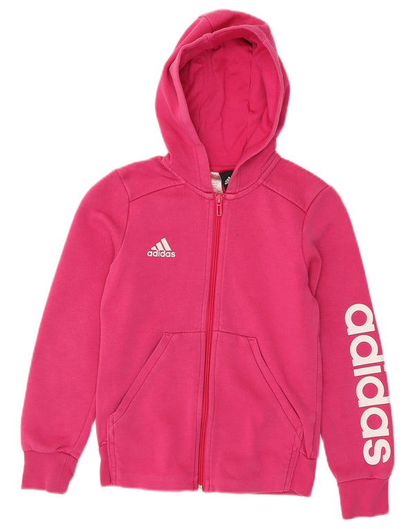 Adidas pulover s kapuljačom s patentnim zatvaračem za djevojčice, 9-10 godina, ružičasti pamuk