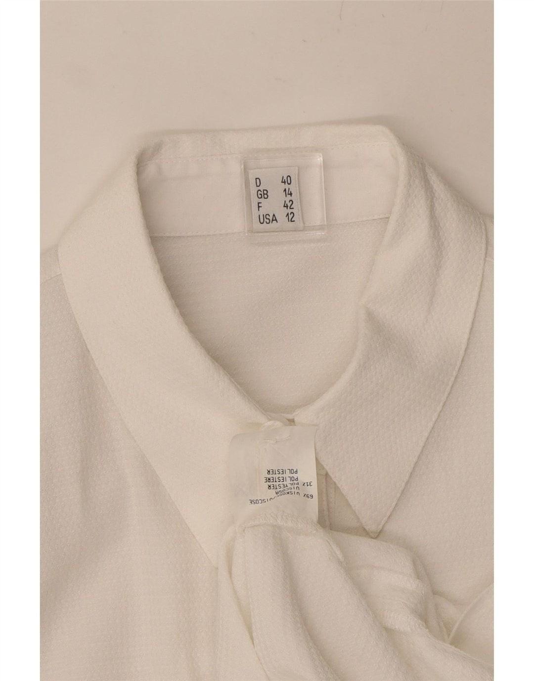 TRU Womens Shirt UK 14 Large White Viscose Vintage Tru and Second-Hand Tru from Messina Hembry 