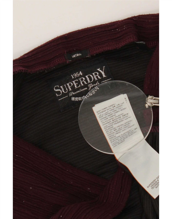 Superdry ženska mini suknja srednje veličine W30 tamnocrveni pjegavi poliester