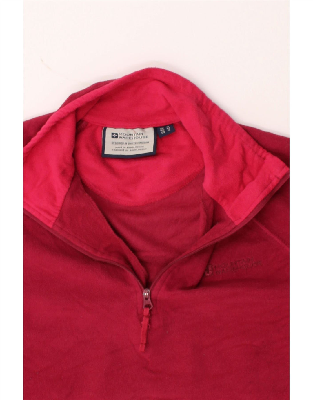 MOUNTAIN WAREHOUSE Womens Zip Neck Fleece Jumper UK 16 Large Red Polyester Vintage Mountain Warehouse and Second-Hand Mountain Warehouse from Messina Hembry 