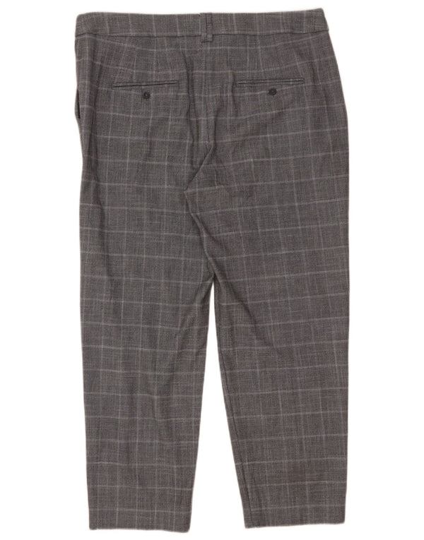 Marks & Spencer muške skraćene hlače UK 14 Large W34 L26 Gray Houndstooth