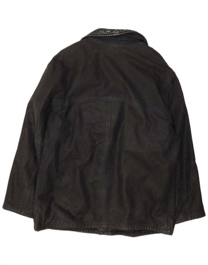 Vintage muška kožna jakna UK 42 XL crna koža