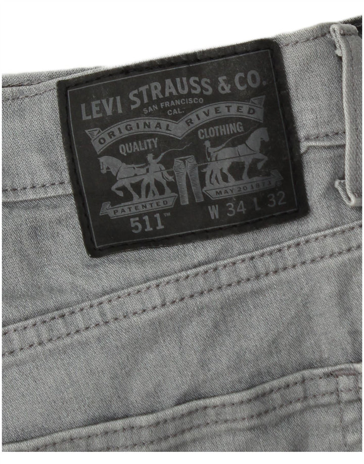 Levi's muške 511 uske traperice W34 L32 sivi pamuk