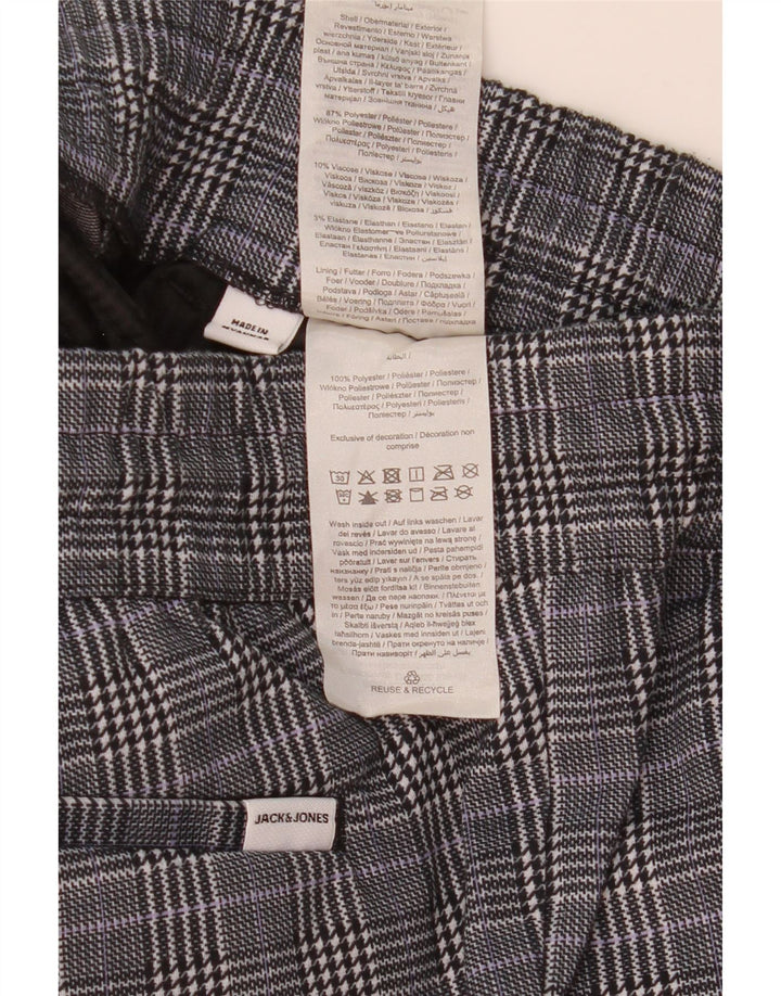 Jack & Jones muške chino kratke hlače male W29 sivi karirani poliester