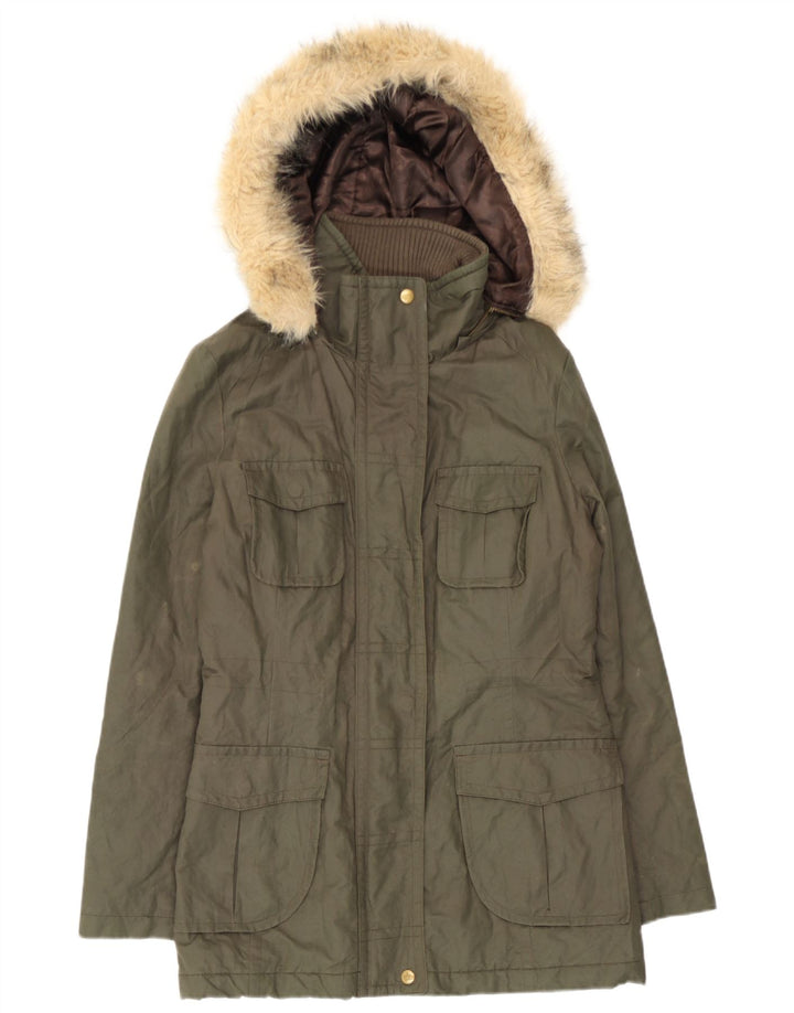 Marks & Spencer ženska parka jakna s kapuljačom UK 12, srednji kaki pamuk