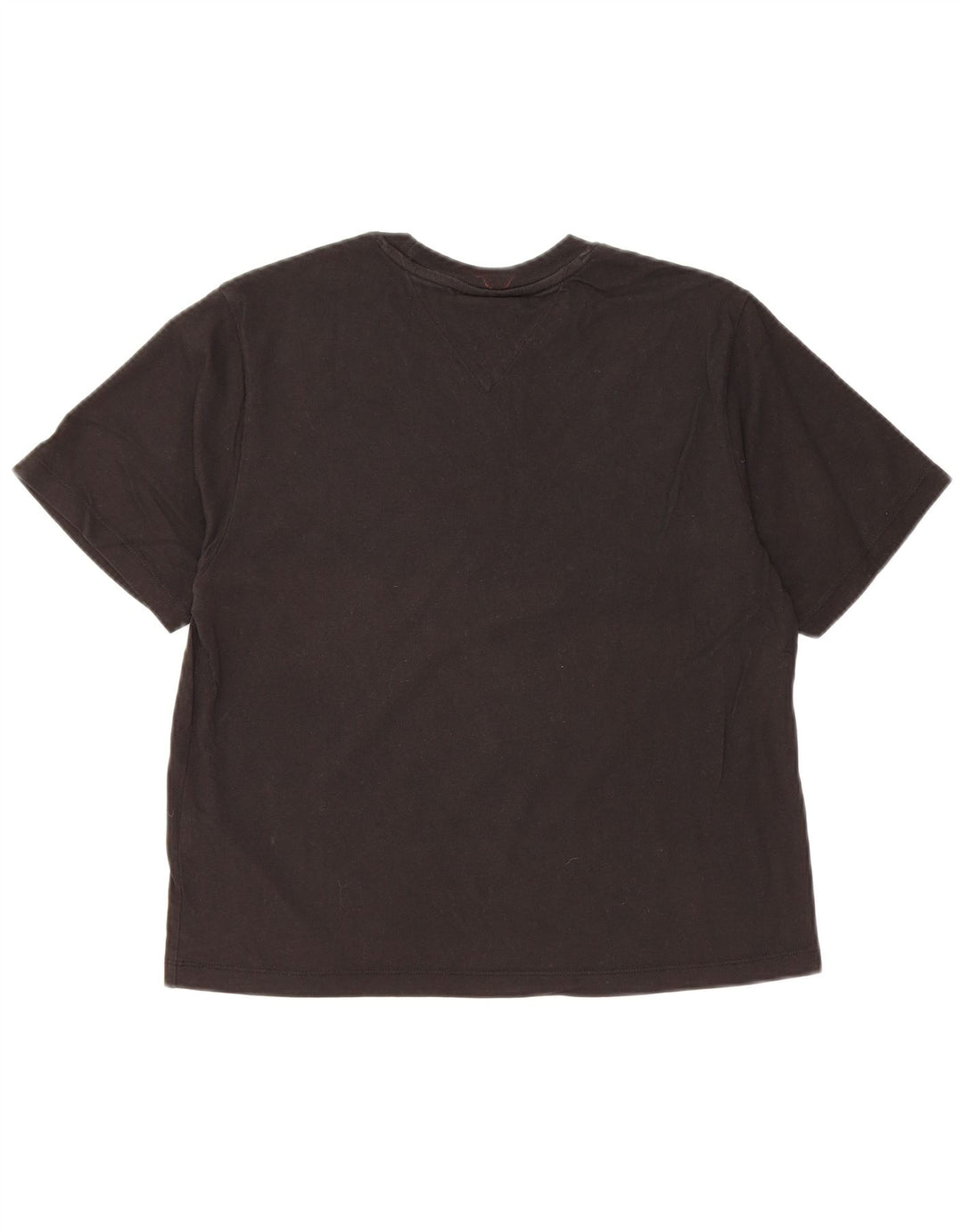 TOMMY HILFIGER Ženska skraćena majica kratkih rukava UK 10 Mala crna pamuk