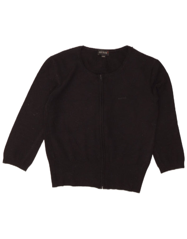 GUESS Ženski kratki kardigan džemper s 3/4 rukavima UK 14 Veliki crni