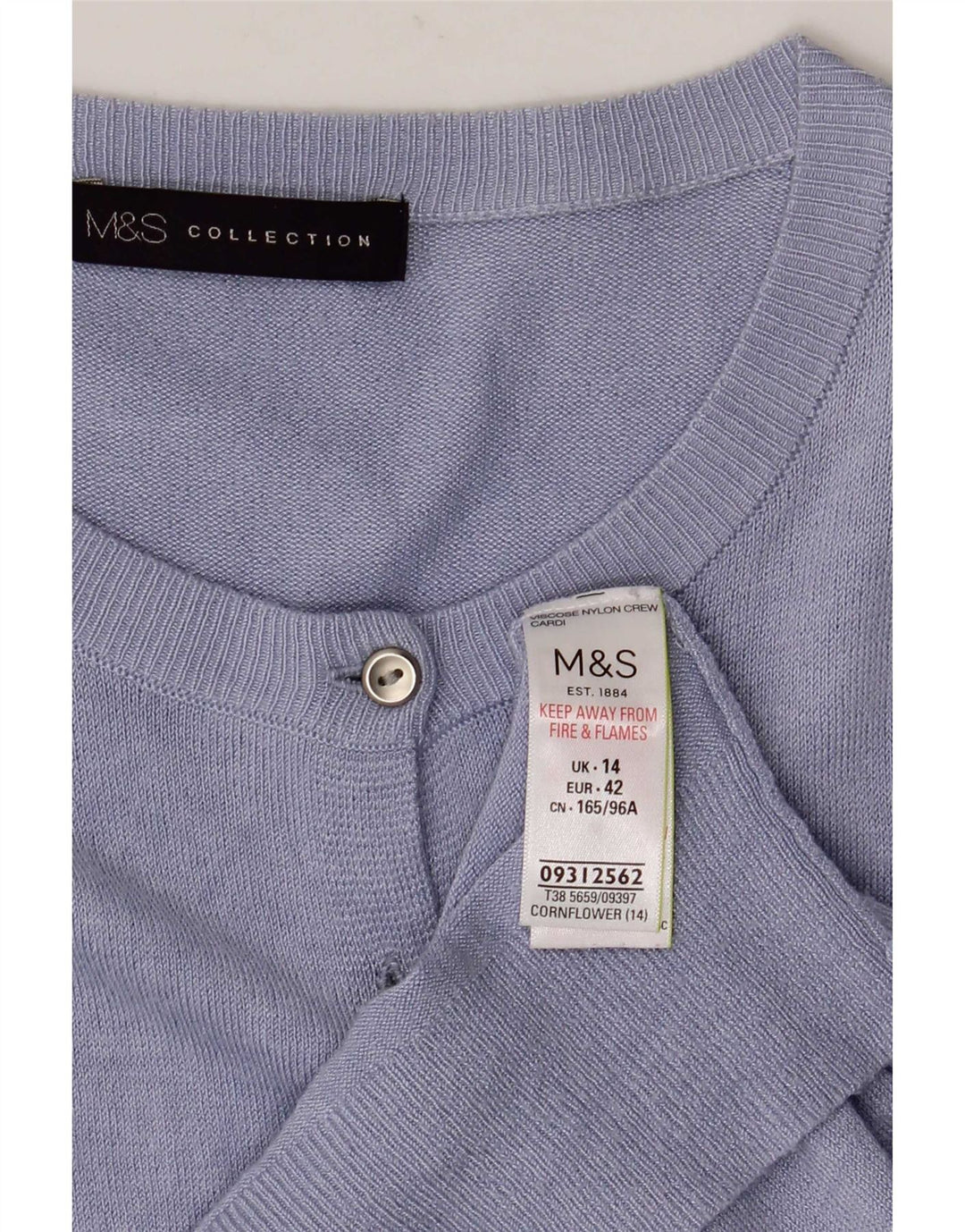 Marks & Spencer ženski kardigan pulover UK 14 Velika plava viskoza